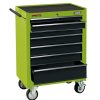 Draper Tools Roller Tool Cabinet, 7 Drawer, 26", Green Equipment