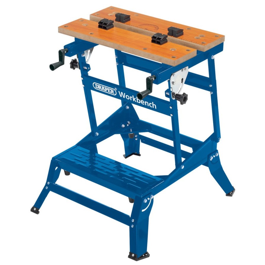 Draper Tools Twin Height Heavy Duty Fold Down Workbench, 650 X 710 X 790Mm Workbenches & Tables