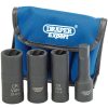 Draper Tools Wheel Nut Double Impact Socket Kit, 1/2" Sq. Dr. (4 Piece) Wheel Nut Sockets