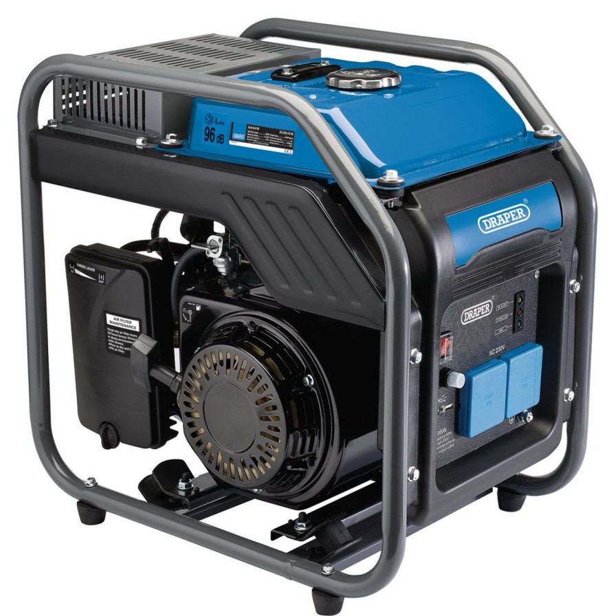 Draper Tools Petrol Open Frame Inverter Generator, 2800W Generators