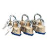 Draper Tools Solid Brass Padlocks With Hardened Steel Shackle, 40Mm (Pack Of 6) Brass Padlocks