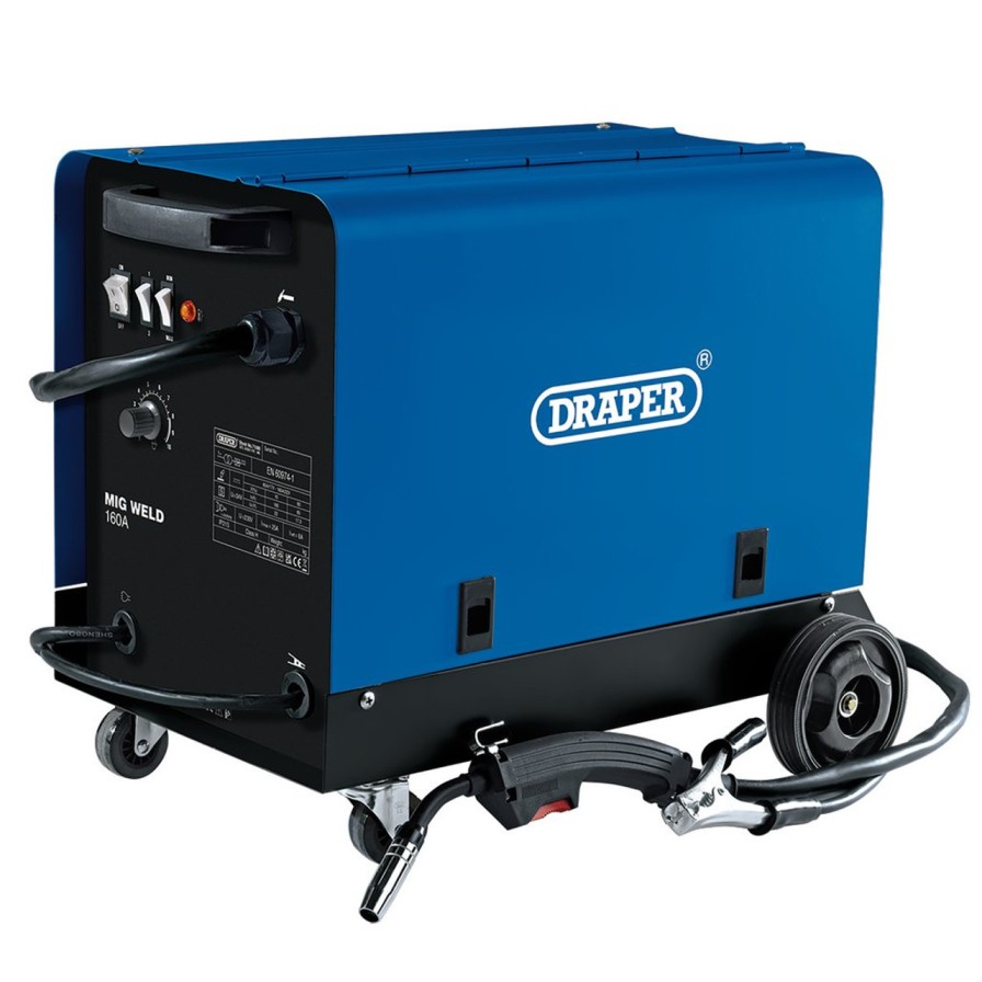 Draper Tools Gas/Gasless Mig Welder, 160A Mig Welders