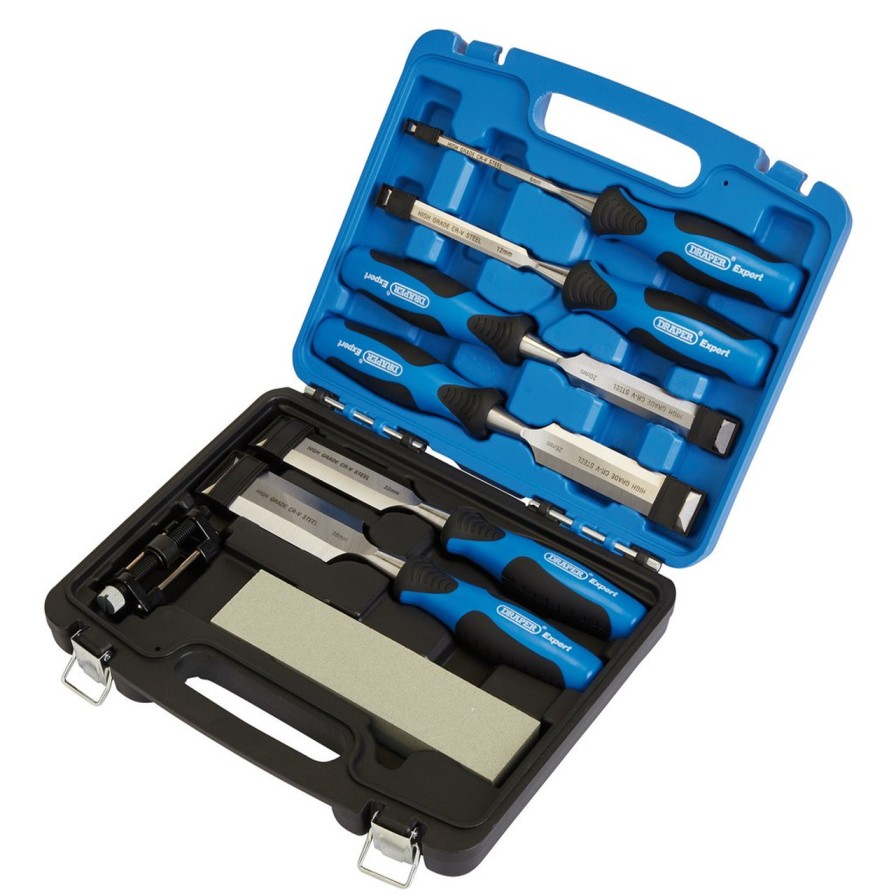 Draper Tools Draper Expert Soft Grip Wood Chisel Kit, 140Mm (8 Piece) Chisel Sets