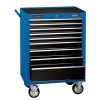 Draper Tools Roller Tool Cabinet, 9 Drawer, 26", Blue Equipment