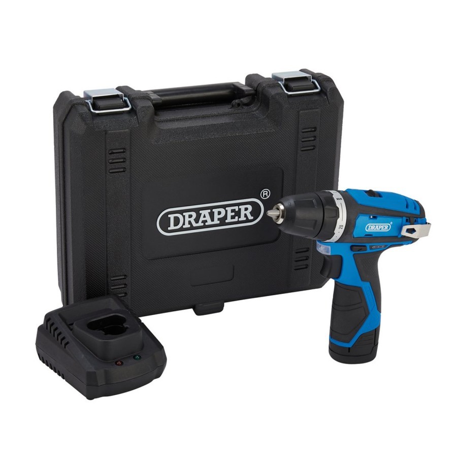 Draper Tools 12V Drill Driver, 1 X 1.5Ah Battery, 1 X Fast Charger Drills