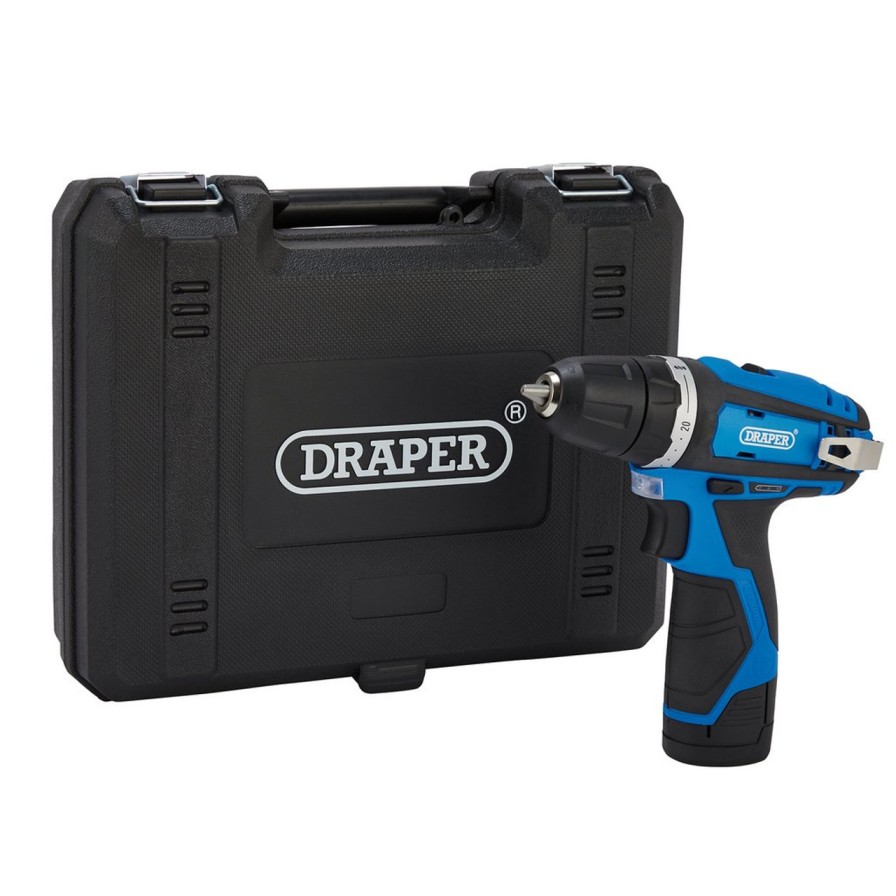 Draper Tools 12V Drill Driver, 1 X 1.5Ah Battery, 1 X Fast Charger Drills