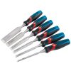 Draper Tools Draper Expert Soft Grip 'Pound Thru' Bevel Edge Wood Chisel Set, 140Mm (6 Piece) Chisel Sets